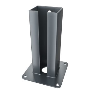 Ledübelezhető fém talp 60x40-es oszlophoz, zöld, antracit szürke