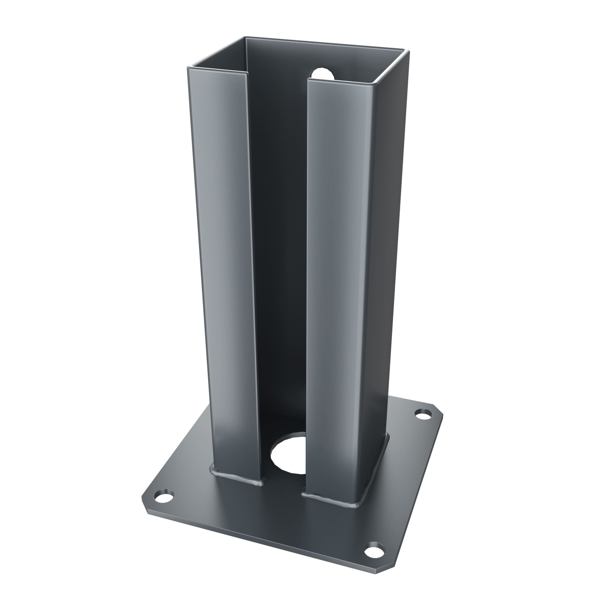 Ledübelezhető fém talp 60x40-es oszlophoz, zöld, antracit szürke